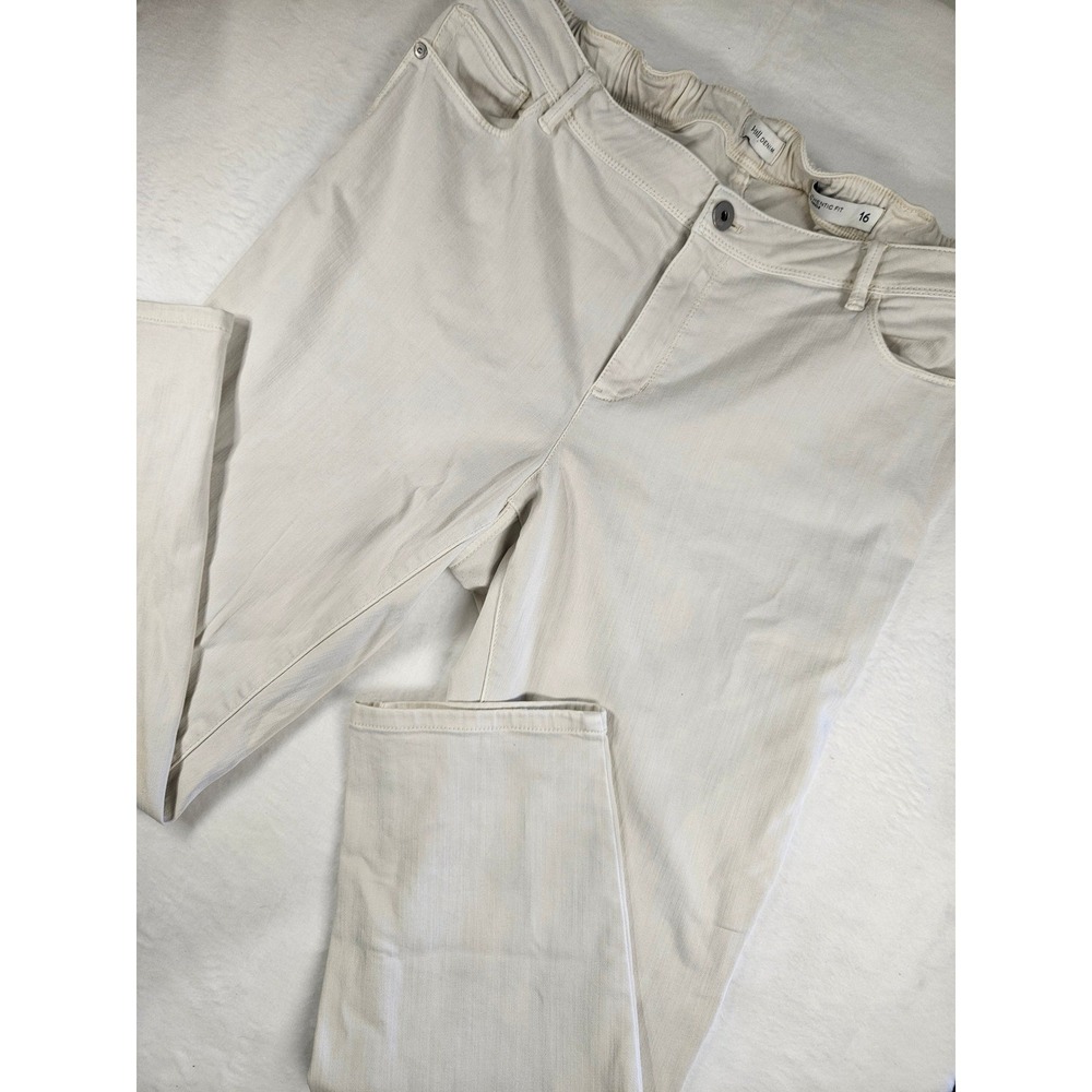 J. Jill‎ Denim Authentic Fit Slim Ankle Jeans Off White Cream Size 16 Womens